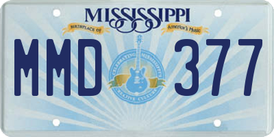 MS license plate MMD377