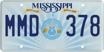 MS license plate MMD378