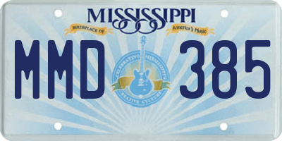 MS license plate MMD385