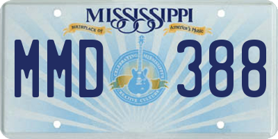 MS license plate MMD388