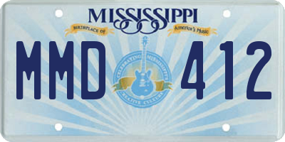 MS license plate MMD412