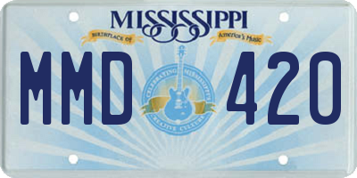MS license plate MMD420