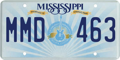 MS license plate MMD463