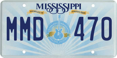 MS license plate MMD470