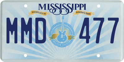 MS license plate MMD477