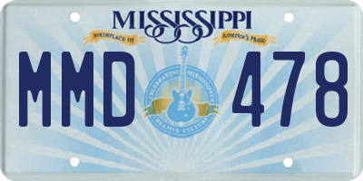 MS license plate MMD478