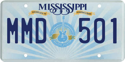 MS license plate MMD501
