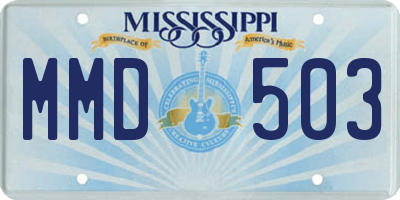 MS license plate MMD503