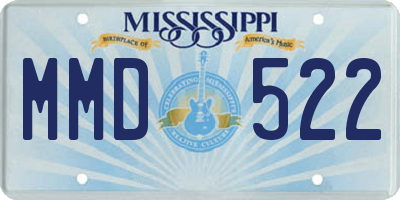 MS license plate MMD522