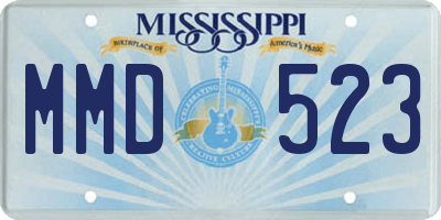 MS license plate MMD523