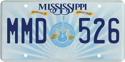 MS license plate MMD526