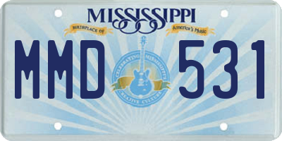 MS license plate MMD531