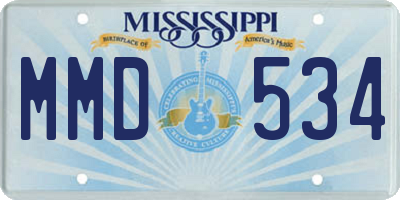 MS license plate MMD534