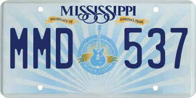 MS license plate MMD537