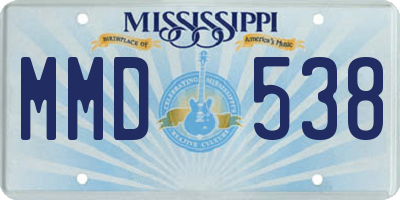 MS license plate MMD538