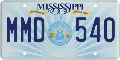 MS license plate MMD540