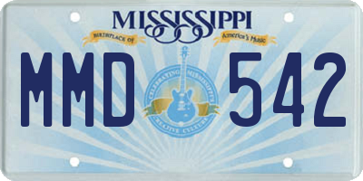 MS license plate MMD542