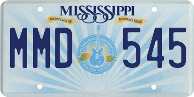 MS license plate MMD545