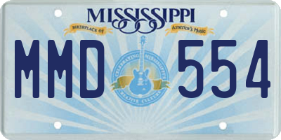 MS license plate MMD554