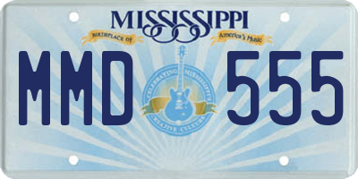 MS license plate MMD555