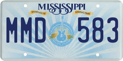 MS license plate MMD583