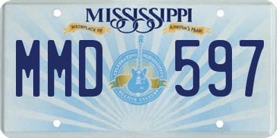 MS license plate MMD597