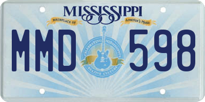 MS license plate MMD598