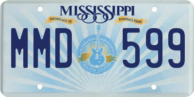 MS license plate MMD599