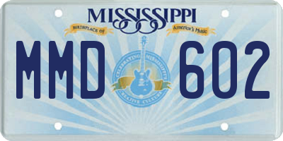 MS license plate MMD602