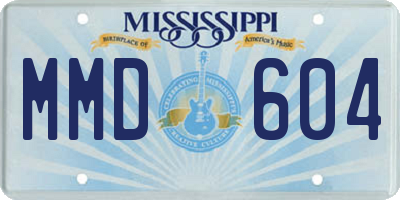 MS license plate MMD604
