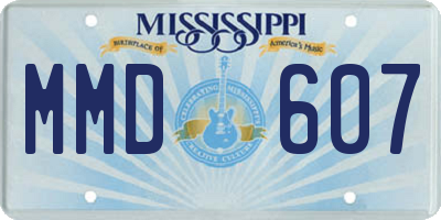 MS license plate MMD607