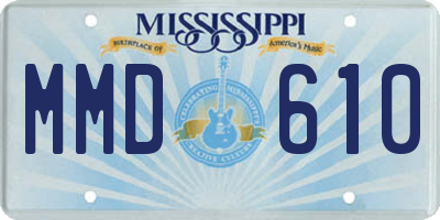 MS license plate MMD610