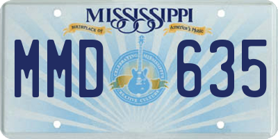 MS license plate MMD635