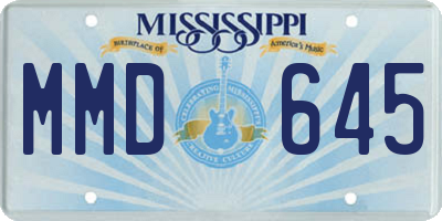 MS license plate MMD645