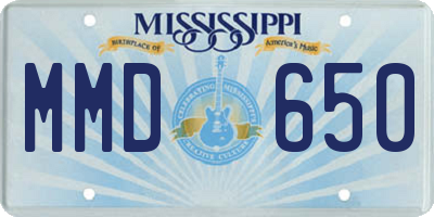 MS license plate MMD650