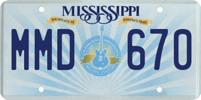 MS license plate MMD670