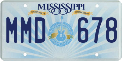 MS license plate MMD678