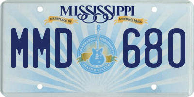 MS license plate MMD680