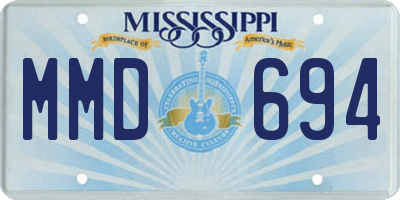 MS license plate MMD694