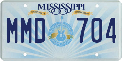 MS license plate MMD704
