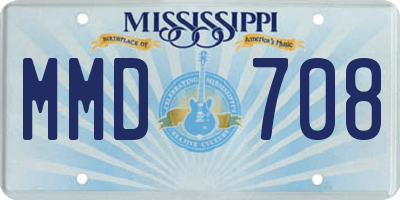 MS license plate MMD708