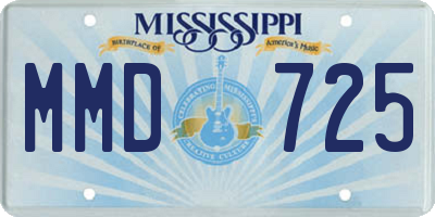 MS license plate MMD725