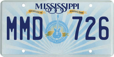 MS license plate MMD726