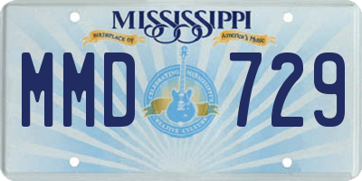 MS license plate MMD729