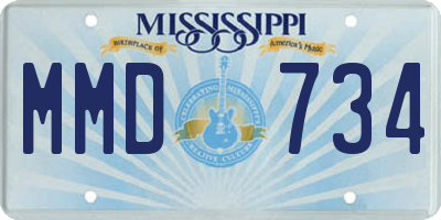 MS license plate MMD734