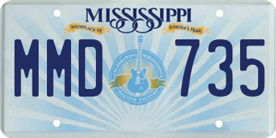 MS license plate MMD735