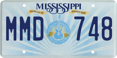 MS license plate MMD748