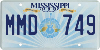 MS license plate MMD749