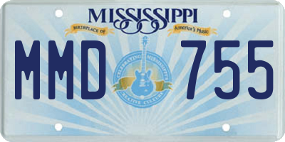 MS license plate MMD755