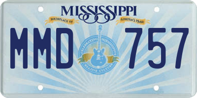 MS license plate MMD757